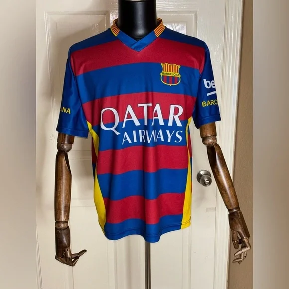 LEO MESSI QATAR AIRWAYS BARCELONA COPIA NON CONFORME ALL ORIGINALE JERSEY Medium - Picture 8 of 10